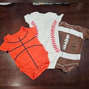 Baby Baseball Basketball Football  Sports Onesies Bundle
